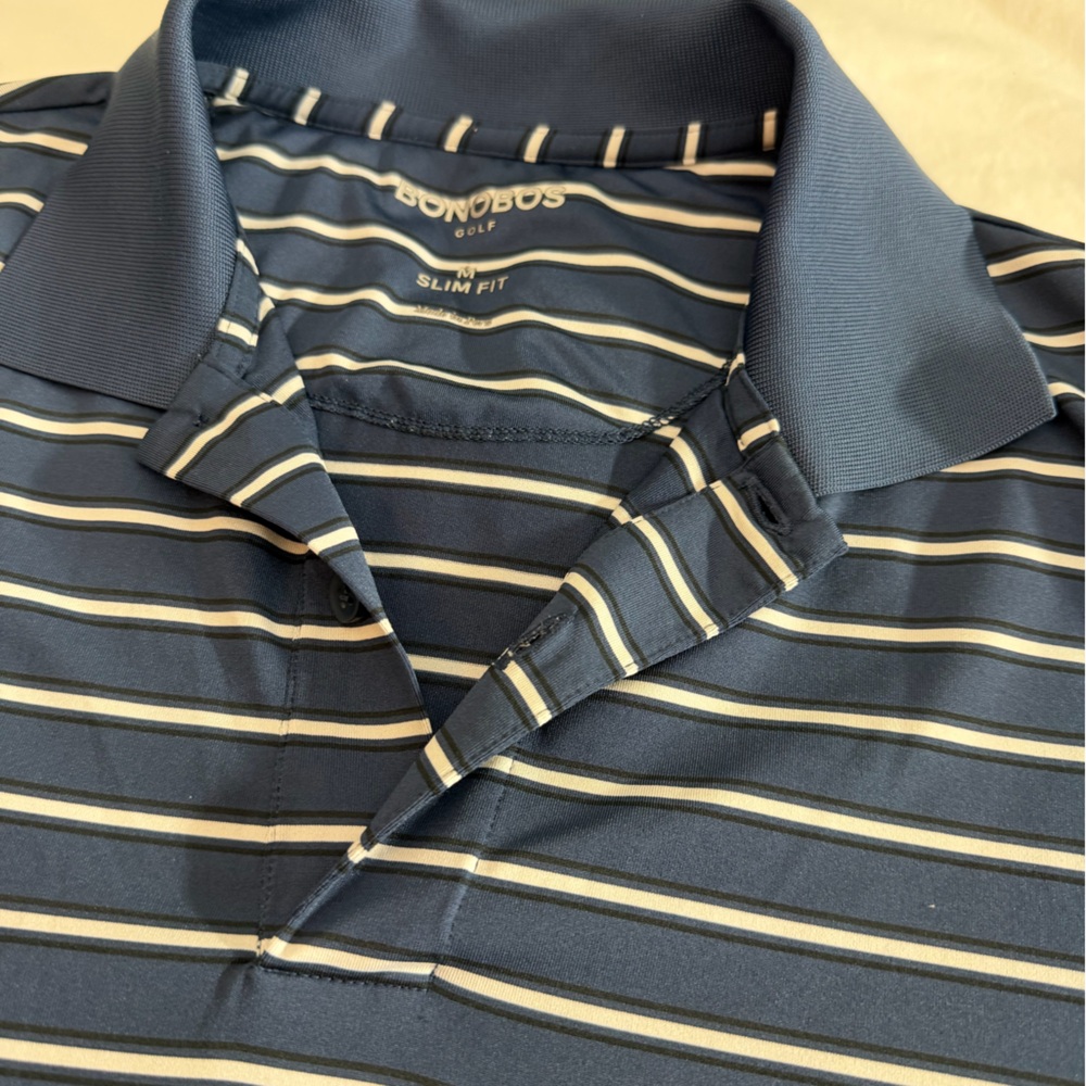 Bonobos Blue Striped Slim Fit Golf Polo Shirt
